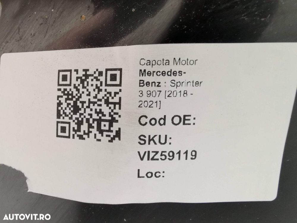 Capota Motor Mercedes-Benz  Sprinter 3 907 [2018 - 2021] Originala - 8