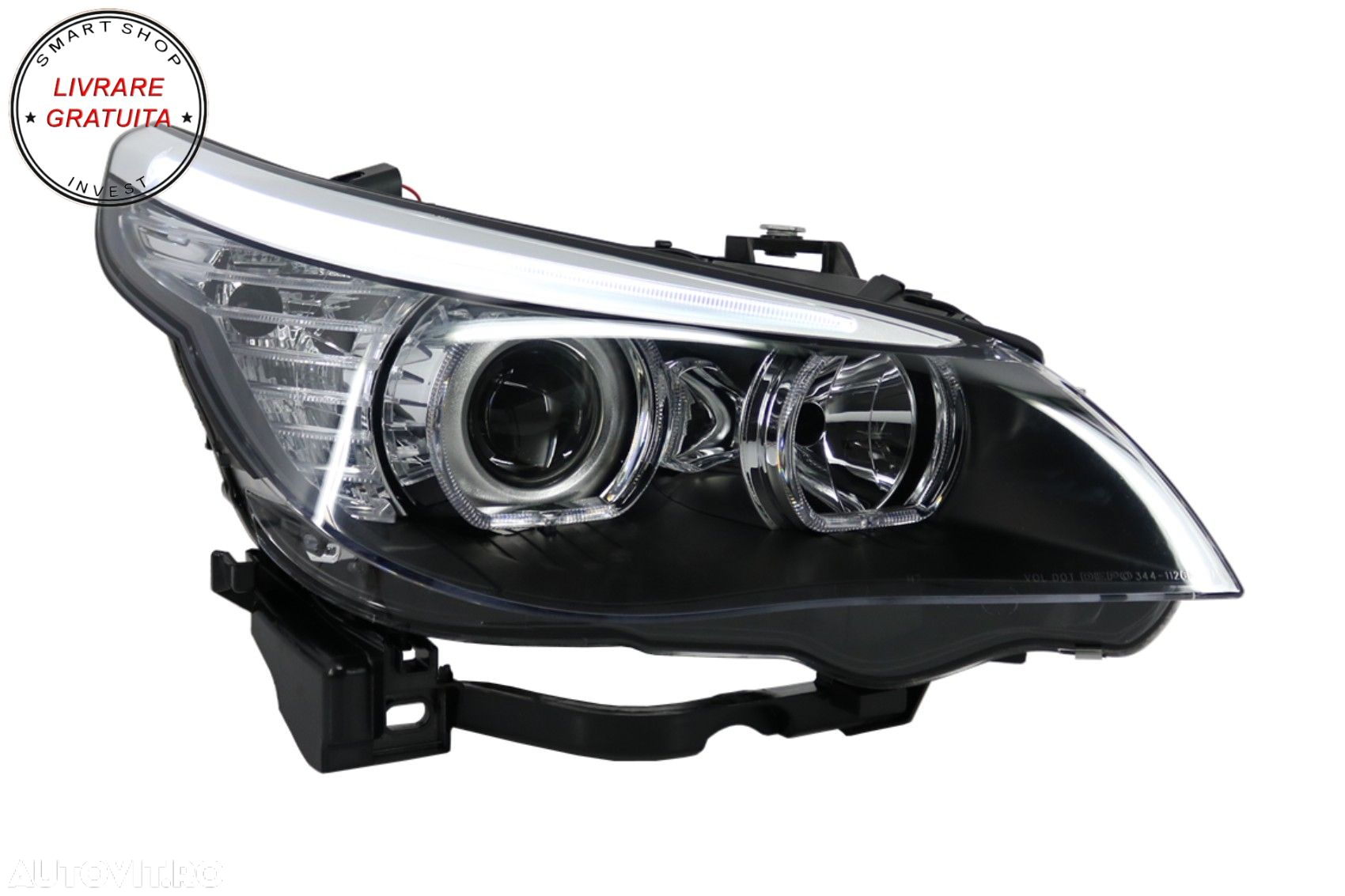 Faruri LED Dayline Angel Eyes BMW Seria 5  E60 E61 (2003-2007) LCI Design- livrare gratuita - 6