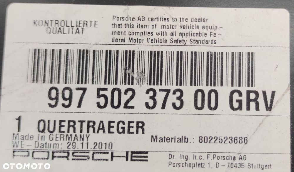 $ PORSCHE 997 911 BELKA POPRZECZNA 99750237300 - 3