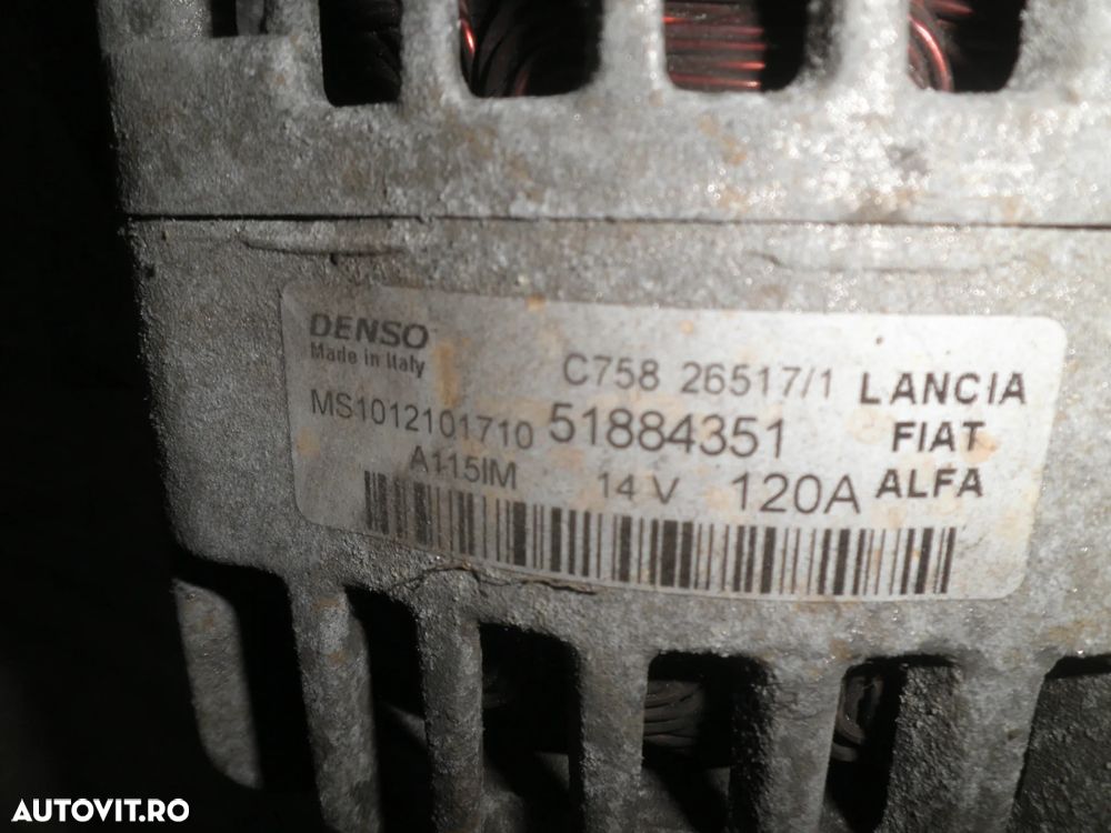 Alternator Fiat Tipo, 500, Alfa Romeo Giulietta, 1.6 2.0 JTDM 51884351 - 3