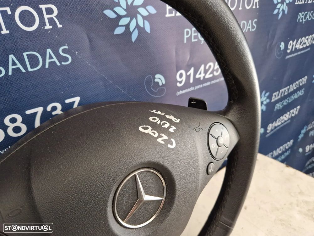 Volante usado pele com airbag MERCEDES CLASS C W204 PATILHAS AUTOMATICO - 5
