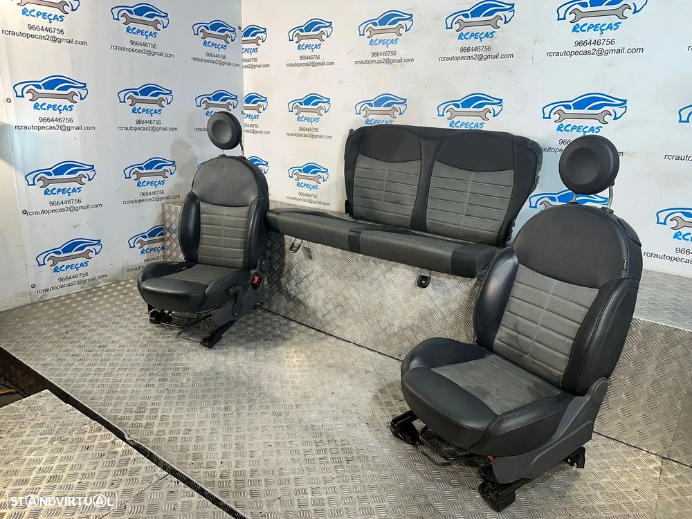 Conjunto Bancos Pele Perfurada Tecido Fiat 500 Sport 312 2007 - Presente - 4
