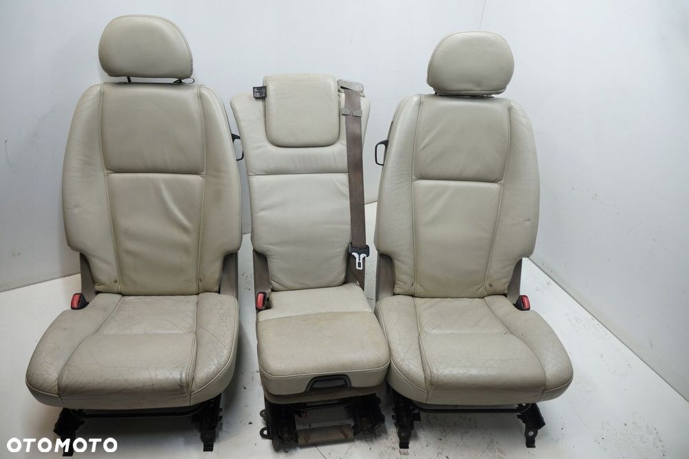 volvo xc90 i kanapa tył tylna 2 rząd fotele tylne skóra beż pas środkowy - 2