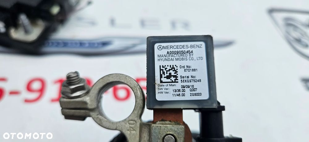 Mercedes C klasa W205 Przewód pirotechniczny Klema pirotechniczna Nabój Klema minusowa Kabel minusowy Przewód Plus Minus  A0009050454 - 2