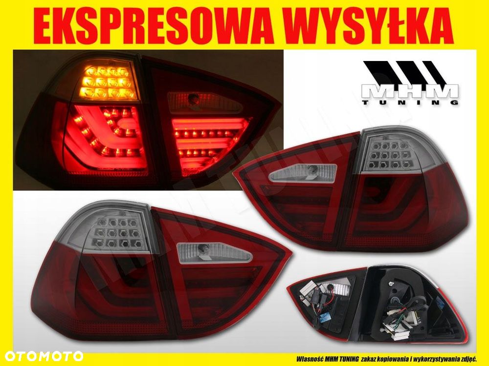 Lampy tylne kpl Led Bar Neon Tuning Red Bmw 3 e91 kombi touring 2004-2008 - 7