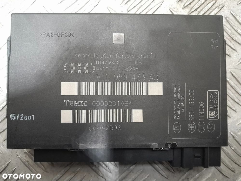 AUDI A4 B6 MODUŁ KOMFORTU OZNACZENIE: 8E0959433AQ - 4
