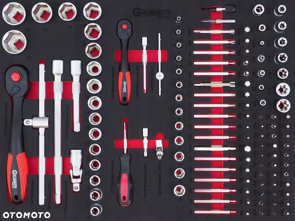 Wózek narzędziowy Szafka narzędziowa z wyposaż. GRUBBER 235ele WN236 - 13