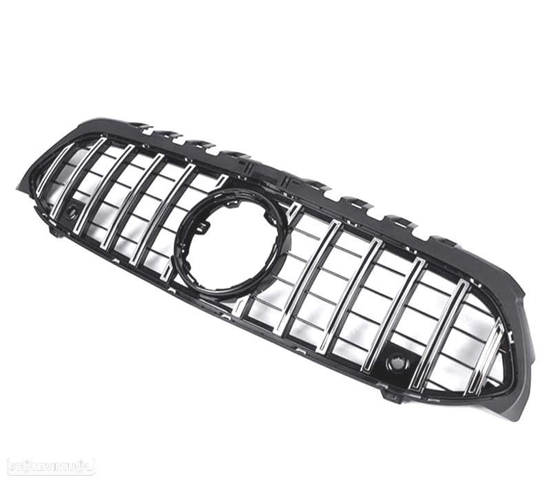 GRELHA FRONTAL MERCEDES CLASE A W177 V177 18-22 LOOK AMG GT PRETO CROMO - 4
