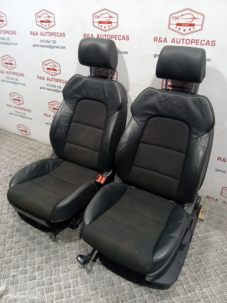 Conjunto de Bancos Audi A3 8P Sportback S-Line Pele e Tecido Original - 11