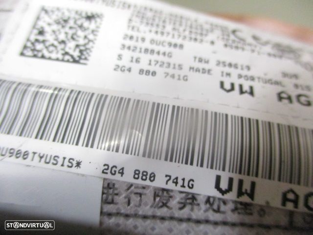 Airbag Cortina 2G4880741G VW POLO 6 AW FASE 1 2019 1.0 80CV 5P CINZA ESQ - 4