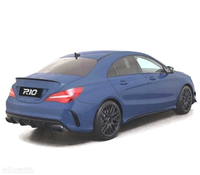 DIFUSOR MERCEDES CLA C117 16-19 LOOK AMG PRETO BRILHANTE + PONTEIRAS ESCAPE - 3