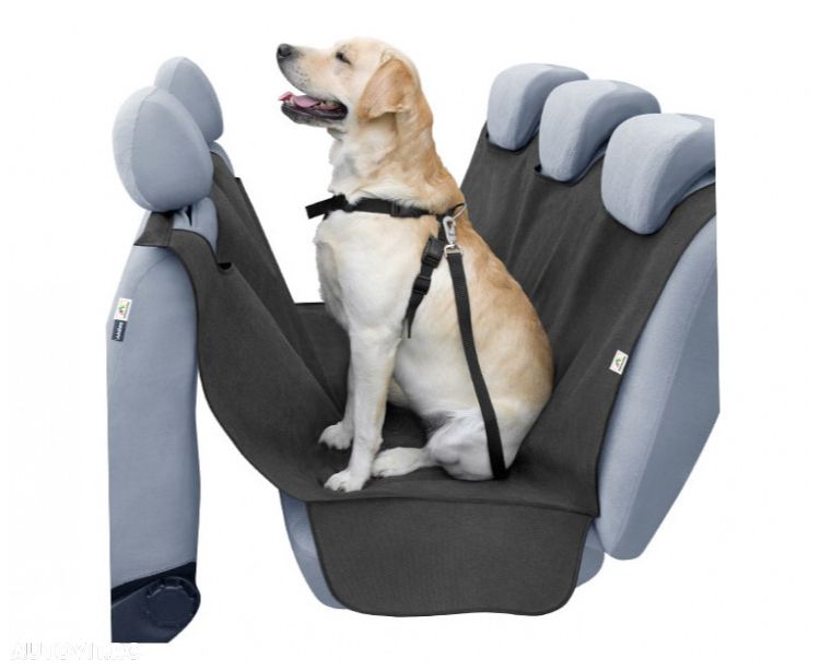 Husa auto protectie caini si pisici husa protectie bancheta ALEX L 127x165cm cu orificiu pentru centura de siguranta a animalului - 1