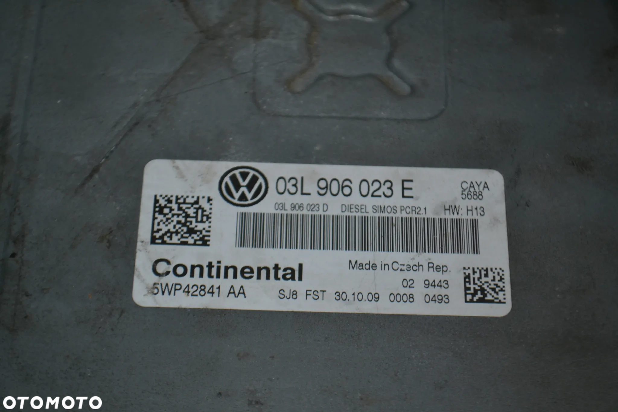 VW AUDI SEAT SKODA 1,6 TDI KOMPUTER STEROWNIK SILNIKA CONTINENTAL 03L906023E 5WP42841AA - 2