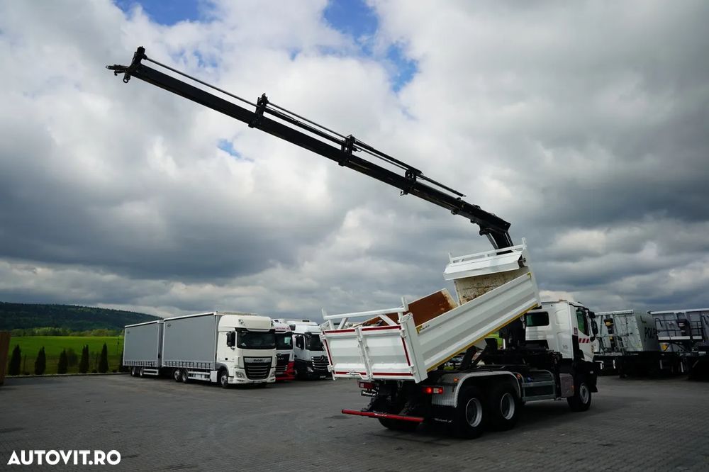 Renault K 380 / 6x4 / BASCUNĂ CU 2 LATE / BASCUNĂ HIDRAULICĂ + HIAB 211 EP-4 HDS / TELECOMANDĂ / CUPĂ / EURO 6 - 5