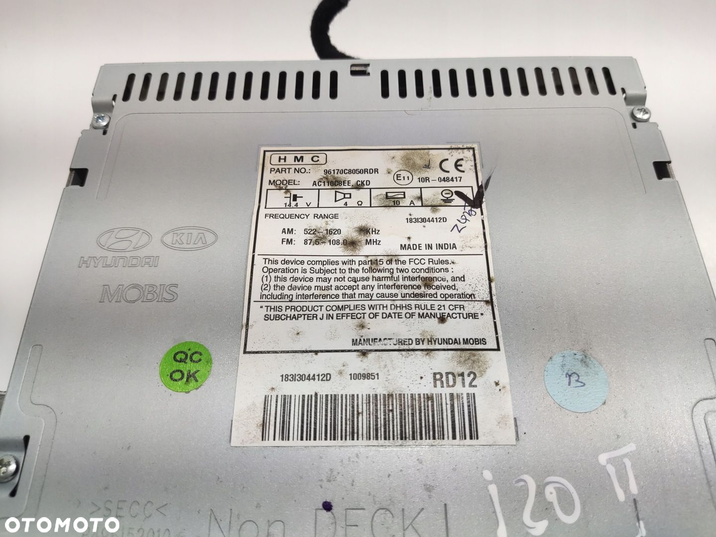 FABRYCZNE RADIO HYUNDAI I20 II 2014-2018 96170-C8050 - 7