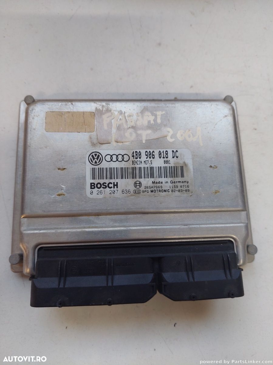 Calculator ECU VOLKSWAGEN PASSAT 3B3 2000 - 2005 1.8 T 20V AWL, AWT, VW (SVW) PASSAT Saloon B5 2000 - 2009 4b0906018dc - 1