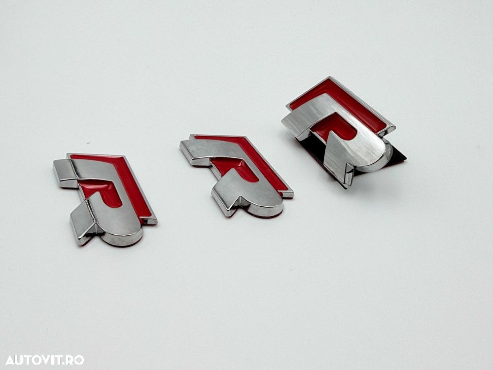 Set Embleme Compatibile VW R R-line rosu passat tiguan golf jetta - 2