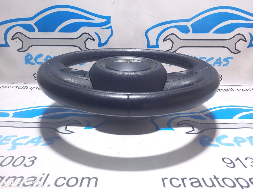 VOLANTE GUIADOR COMPLETO MINI COOPER ONE R56 PELE AIRBAG MINI CLUBMAN R55 - 6