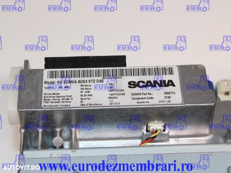 ELEMENT BORD UNITATE MULTIMEDIA SCANIA NGS 2583774, 2594721, 2735760, 2635711, 2783088, 2819278, 2819281 - 3