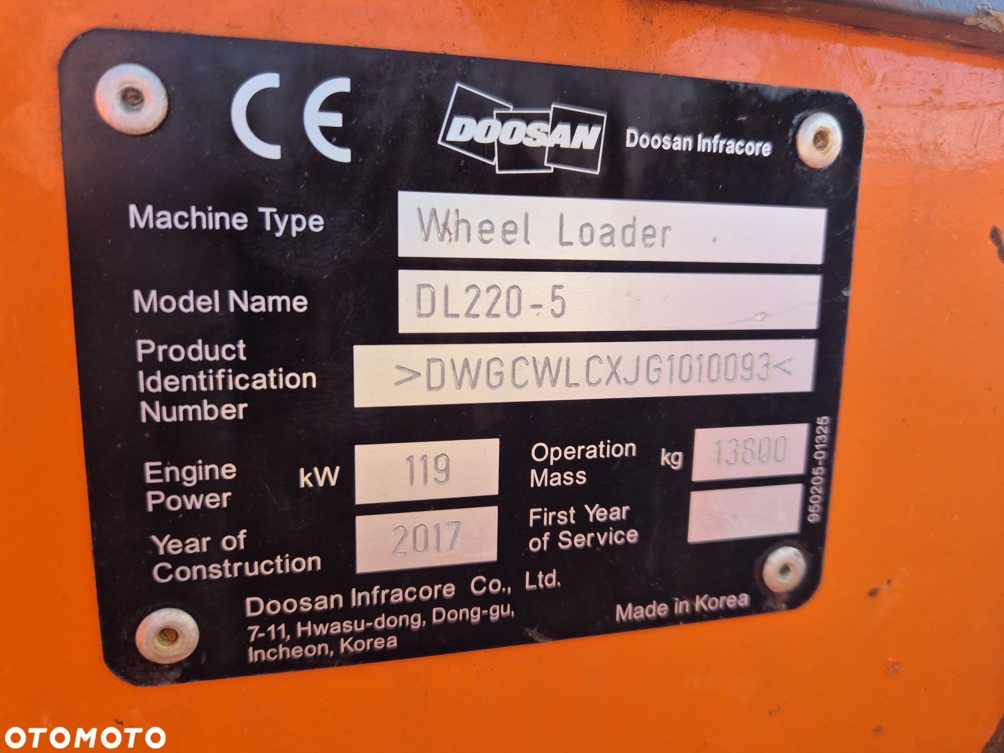 Doosan DL200 DL220 ROK 2017 Przebieg:4000mth - 5