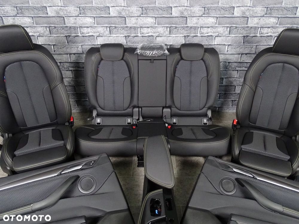 FOTELE KANAPA BOCZKI WNĘTRZE ŚRODEK BMW F39 X2 M-PAKIET ŻÓŁTA NIĆ SKÓRA NEW - 6