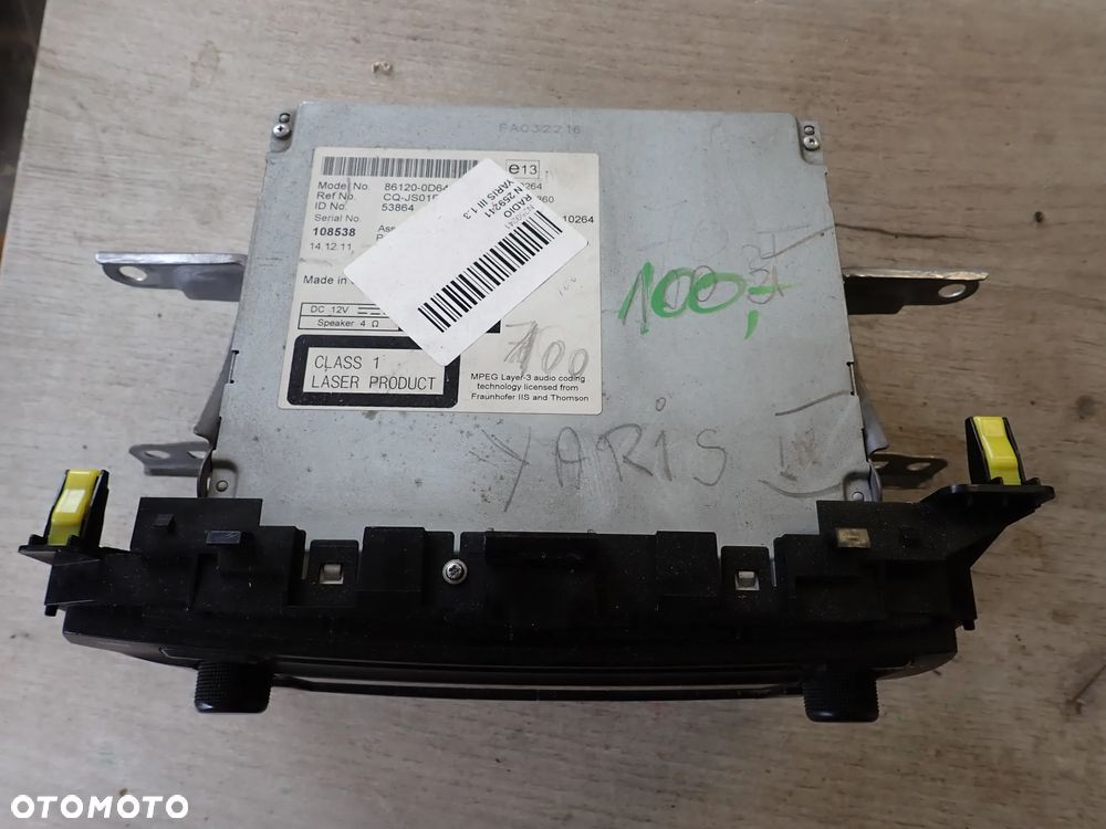 TOYOTA YARIS III RADIO 86120-0D64O - 2