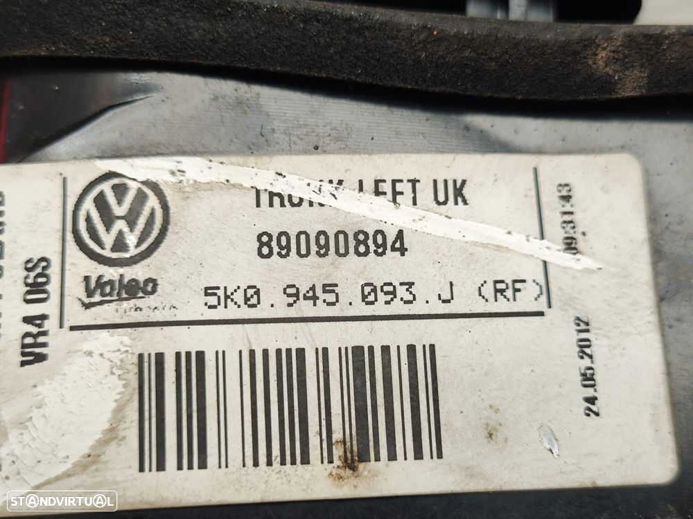 Farolins de mala direito esquerdo originais VW Volkswagen Golf 6 VI 5K Carro de 2008 a 2013 - 8