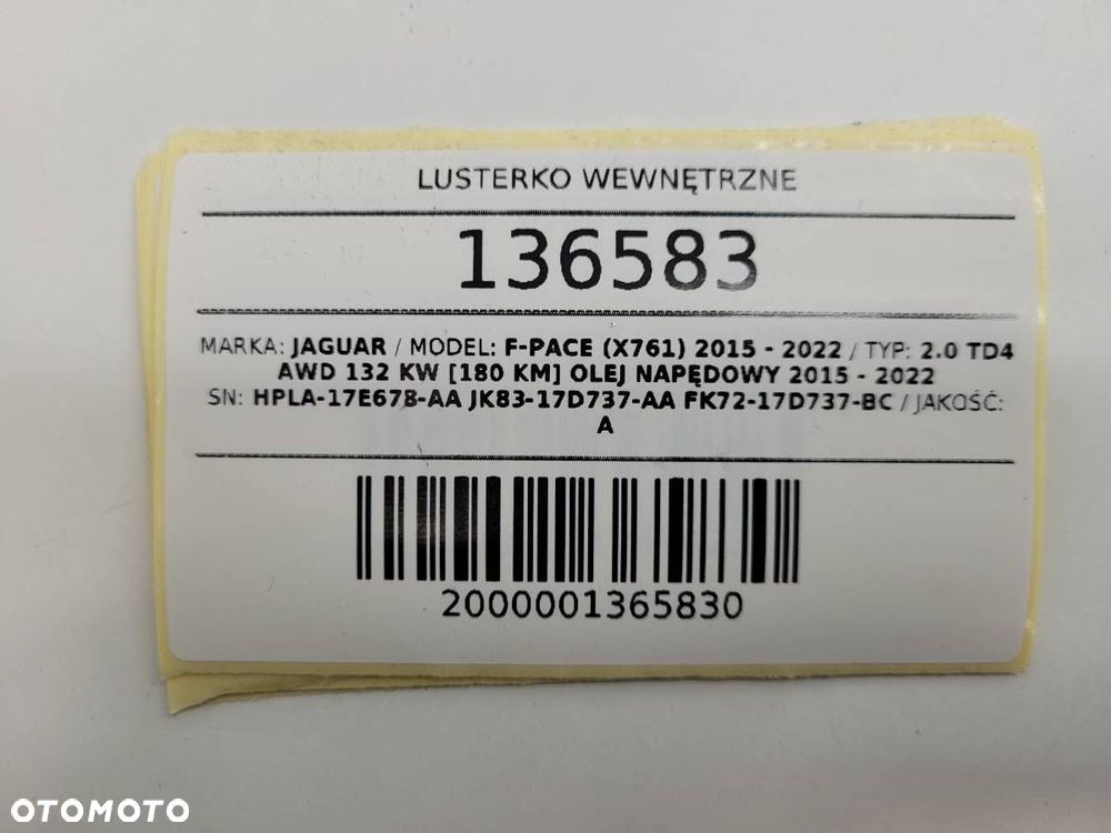 LUSTERKO WEWNĘTRZNE JAGUAR F-PACE X761 HPLA-17E678-AA - 12