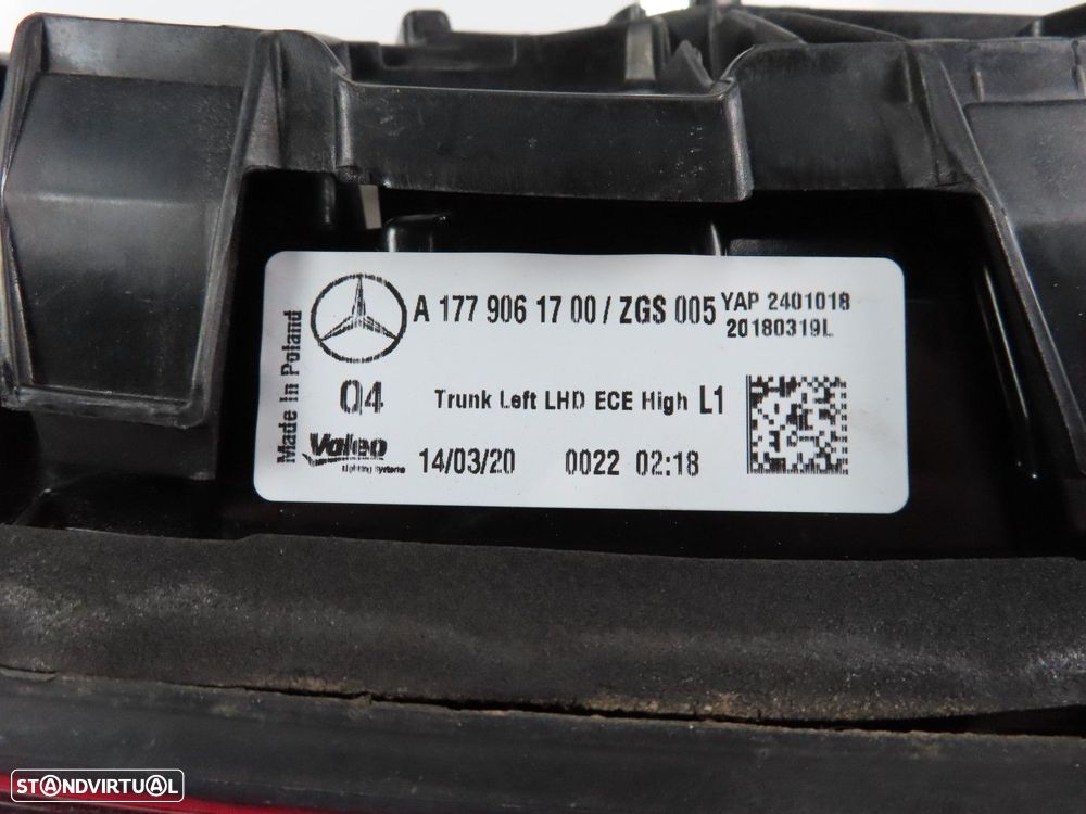 Farolim da mala LED Esquerdo Usado / Original MERCEDES-BENZ A-CLASS (W177) A1779... - 4