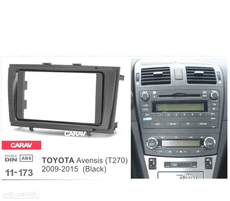 MOLDURA ADAPTADOR PRETO PARA RADIO 2-DIN PARA TOYOTA AVENSIS 09-15 - 1