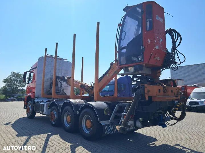Mercedes-Benz arocs 578cp 8x4 cu macara hiab loglift 120s si graifer transport lemn - 3