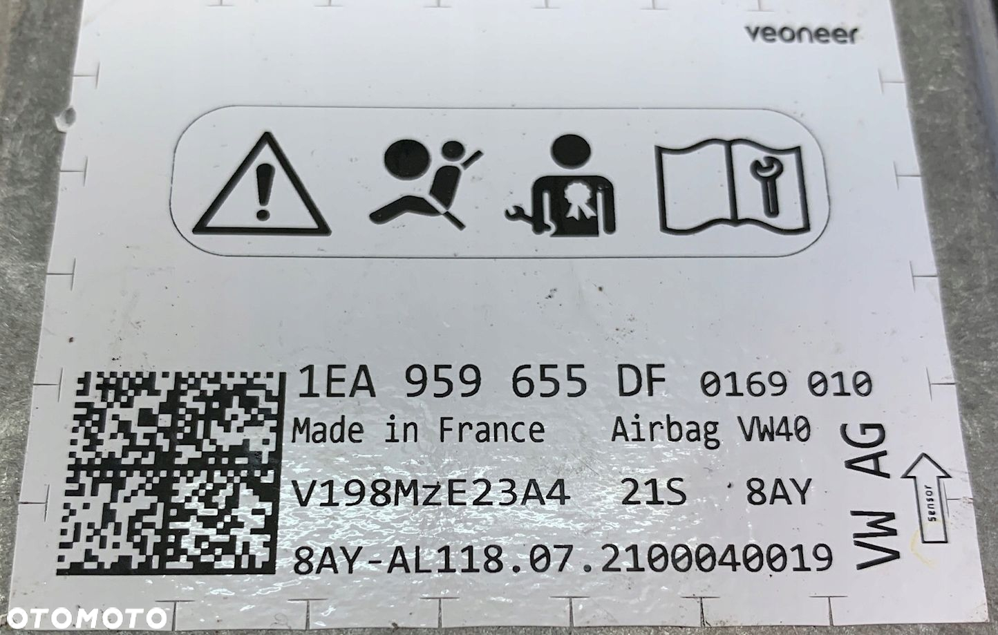 SKODA VW AUDI MODUŁ SENSOR AIRBAG 1EA959655DF - 3