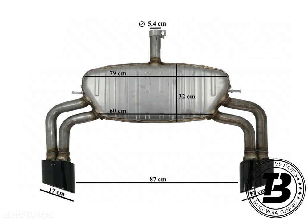 Difuzor Bara Spate cu Ornamente compatibil cu Audi A3 8V RS3 Design - 10