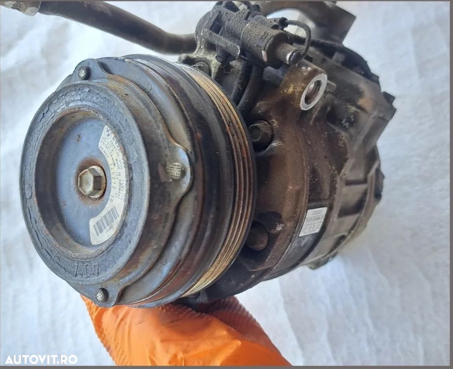 Compresor clima ac climatronic aer conditionat climatizare RP cu ambreiaj magnetic Denso bmw M5 M6 F07 F10 F11 F06 F12 F13 F01 F02 F15 F85 F16 F86 - 2