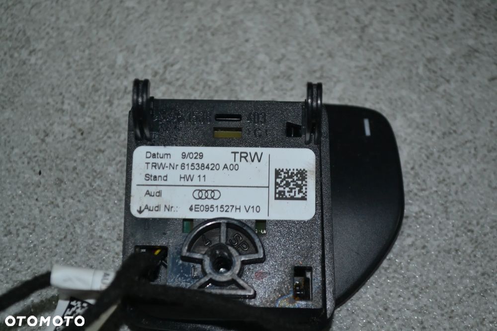 AUDI A3 8P A4 B7 A5 A6 C6 A4 B8 PRZEŁĄCZNIK STEROWANIE MULTIFUNKCJI PRZYCISK 4E0951527AF 4E0951527AG ŁOPATKI 4E0951527J 4E0951527H WIBRATOR - 7
