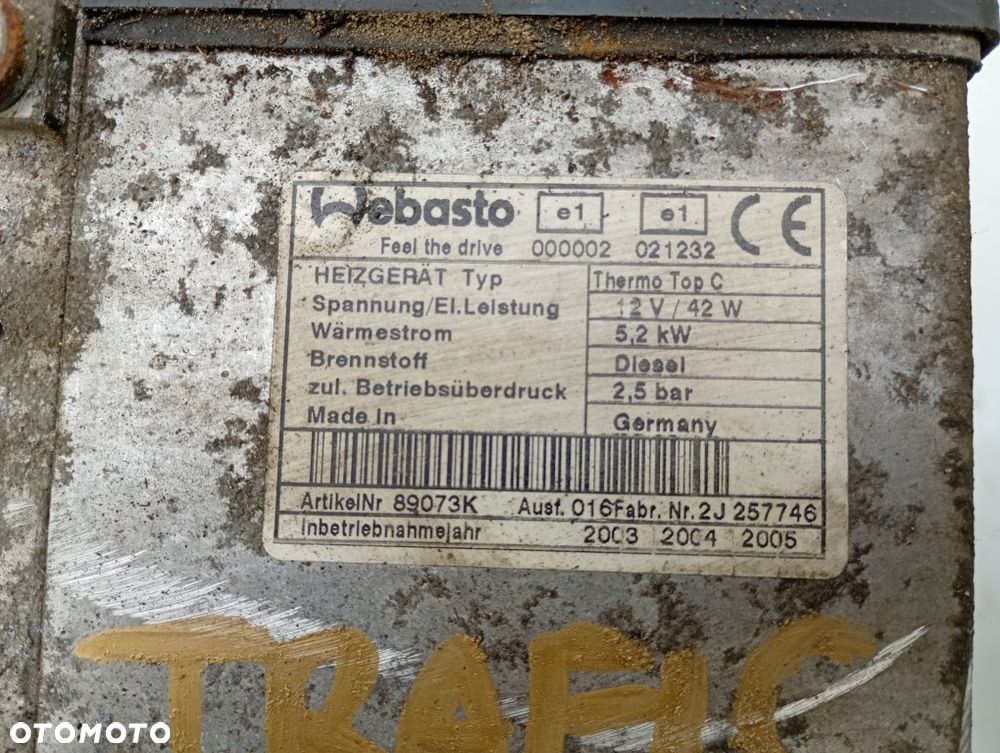 webasto ogrzewanie postojowe thermo top c 12v 5.2kw renault trafic II vivaro a primastar 2001-2014 - 5