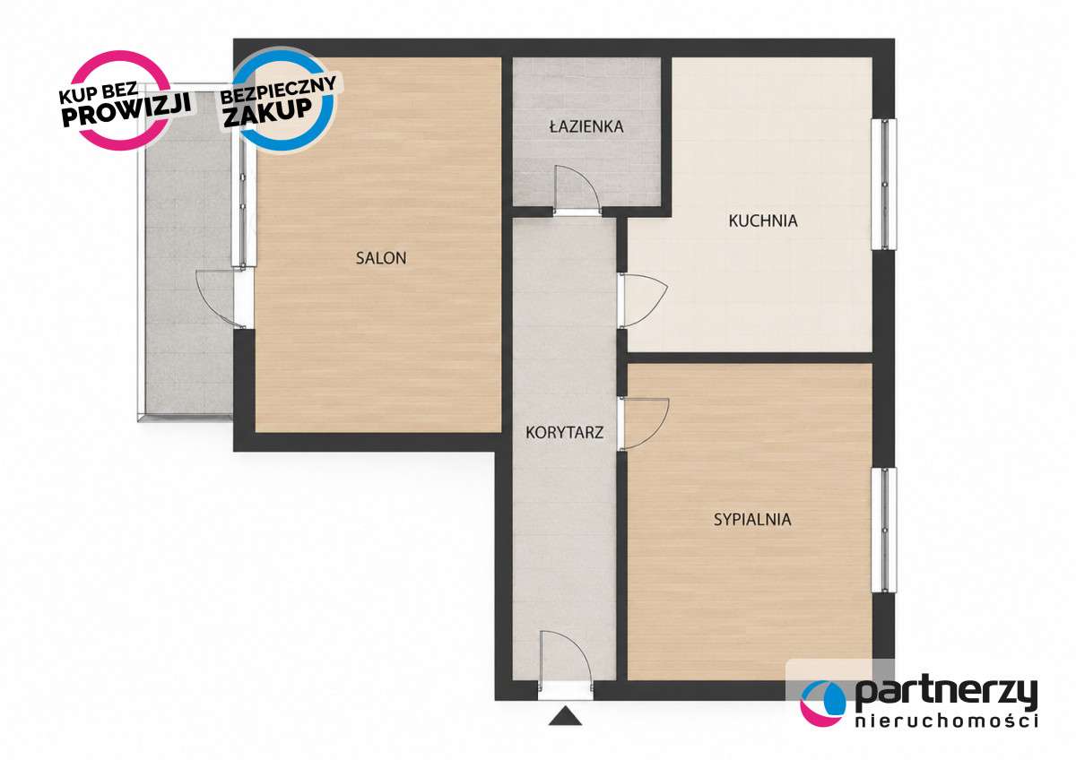 2 pokoje 28,9m² z dużym tarasem | Ujeścisko