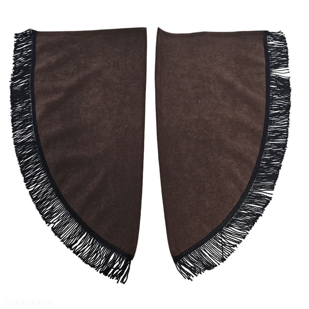 ZASŁONY BOCZNE SKOSY TIR BUS -materiał : WELUR -Brąz + Fredzle Czarne - 1