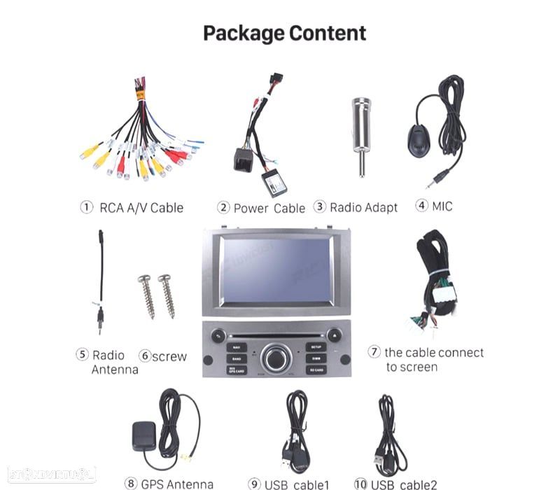 AUTO RÁDIO GPS 7" ANDROID 11 PARA PEUGEOT 407 04 – 10 - 4