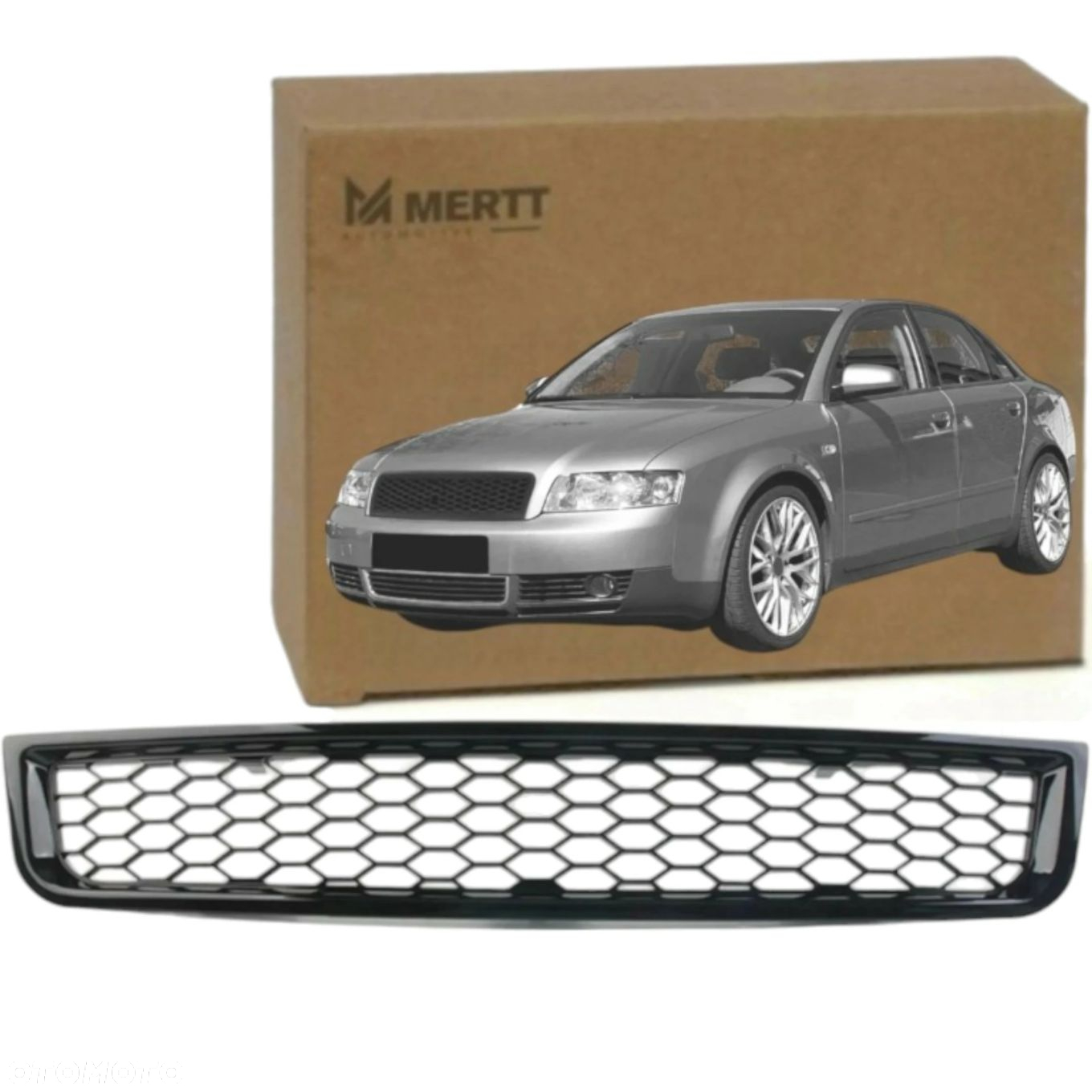 AUDI A4 B6 MAŁYSZ ATRAPY GRILL PRZÓD KRATKI ZAŚLEPKI ZDERZAKA RS LOOK BLACK - 6