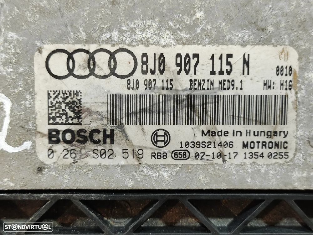 CENTRALINA ECU MOTOR BOSCH AUDI TT 8J3 2.0 TFSI 16V 200CV BWA 8J0907115N 0261S02519 - 6