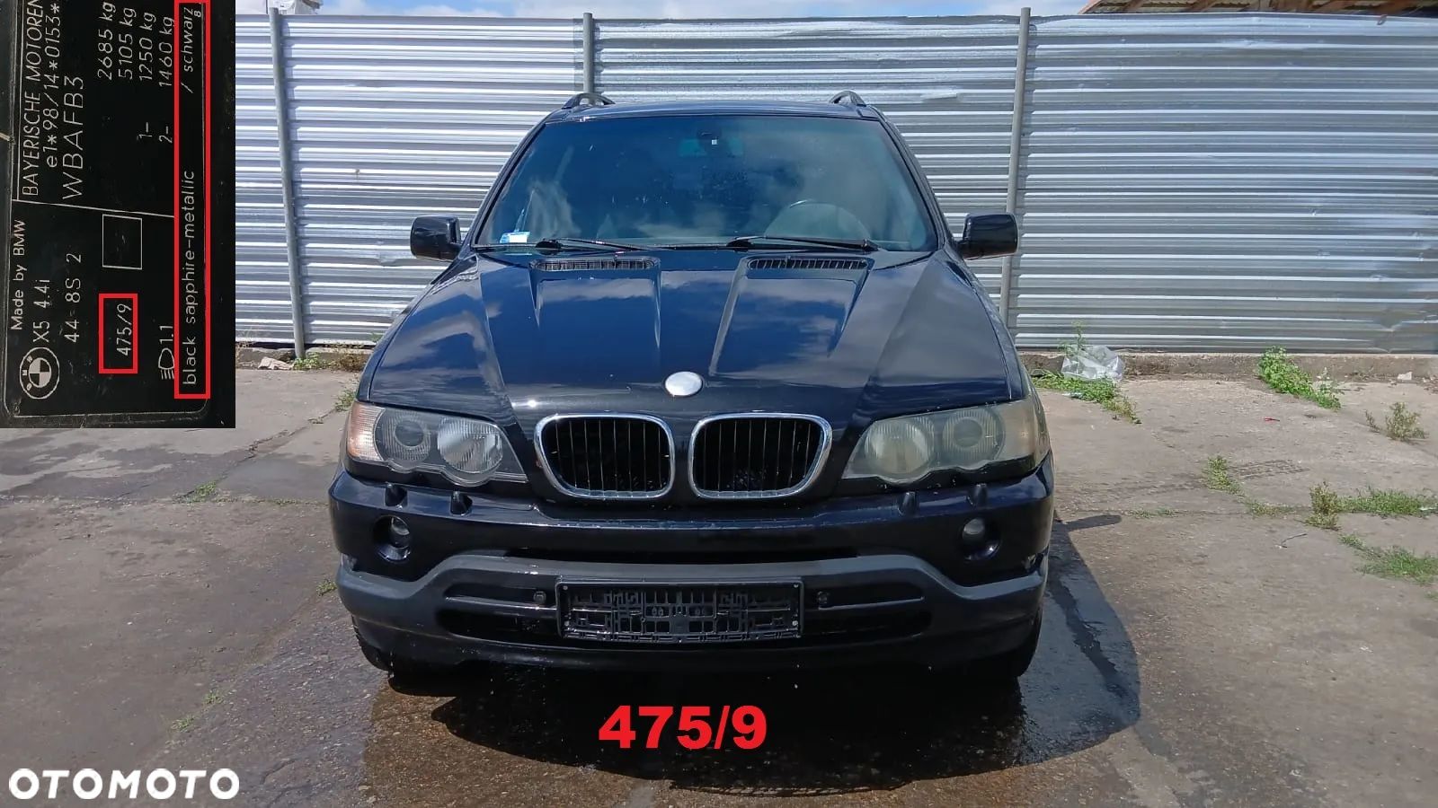 Tylko części BMW E53 X5 I 4.4 V8 m66b44tu 448s2 286KM 210kW 99r-03r Lakier 475/9 saphirschwarz - 1