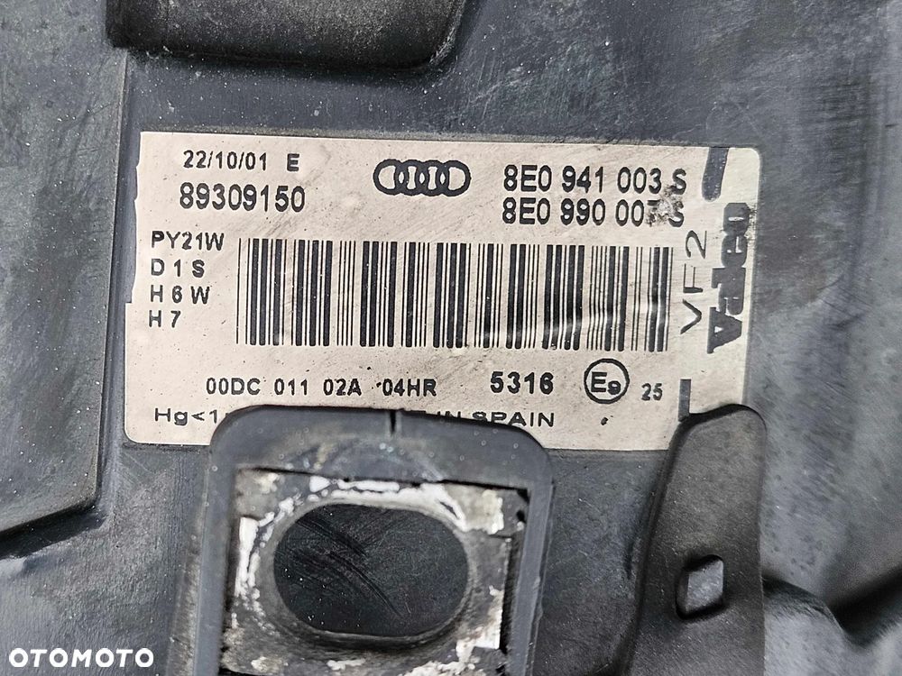 Reflektor Lampa Xenon D1S Przód Przednia LEWA Kompleta Przetwornica Valeo Europa Audi A4 B6 - 12