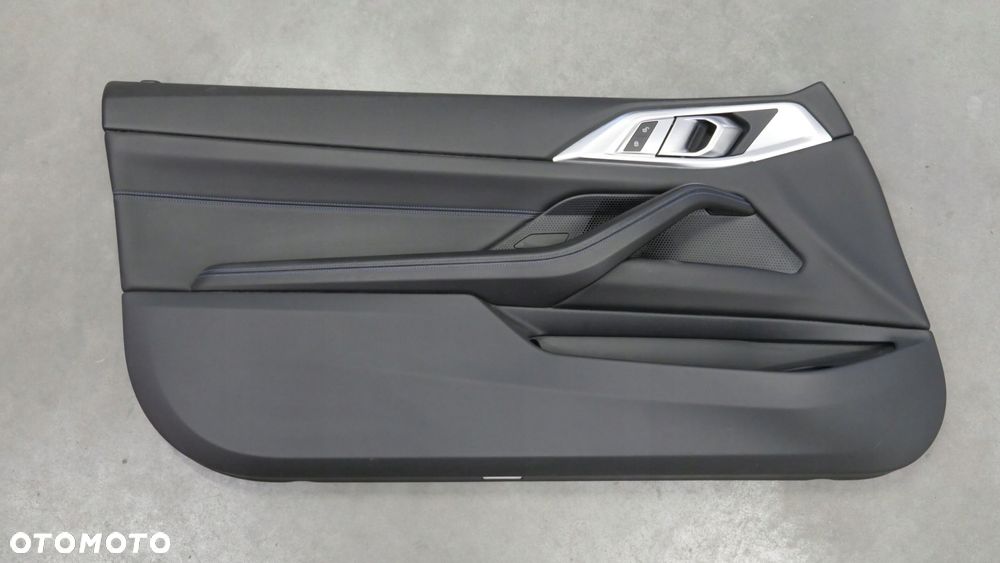 bmw g22 g23 boczek drzwi lewy przód tapicerka niebieska nić - 1