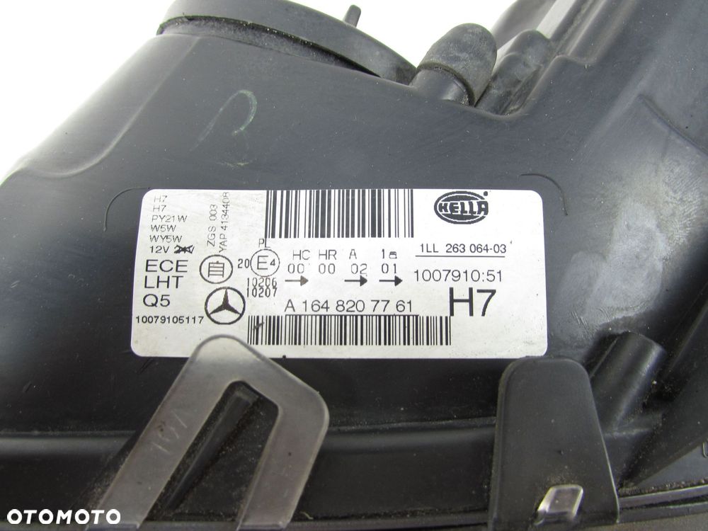 MERCEDES ML W164 LIFT 05-11 LAMPA REFLEKTOR PRZOD LEWY SOCZEWKA XENON UK A1648207761 - 8