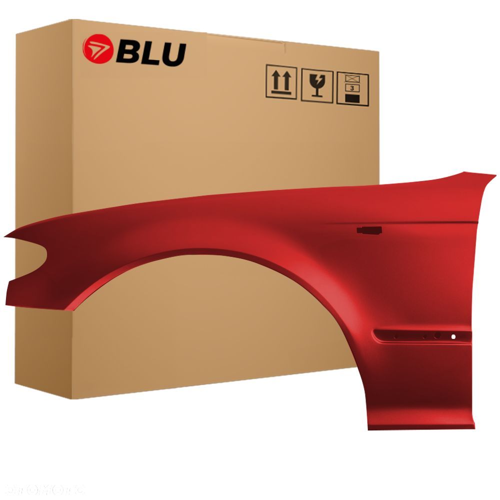 BLU Błotnik BMW 3 E46 438 lewy czerwony 01-05 przód sedan kombi FL LCI ocynk JapanRot - 1