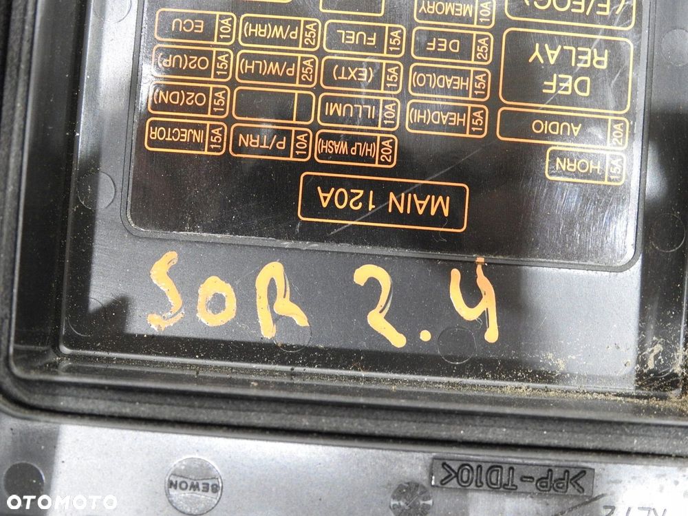 POKRYWA SKRZYNKI BEZPIECZNIKÓW KIA SORENTO I 2.4 B - 3