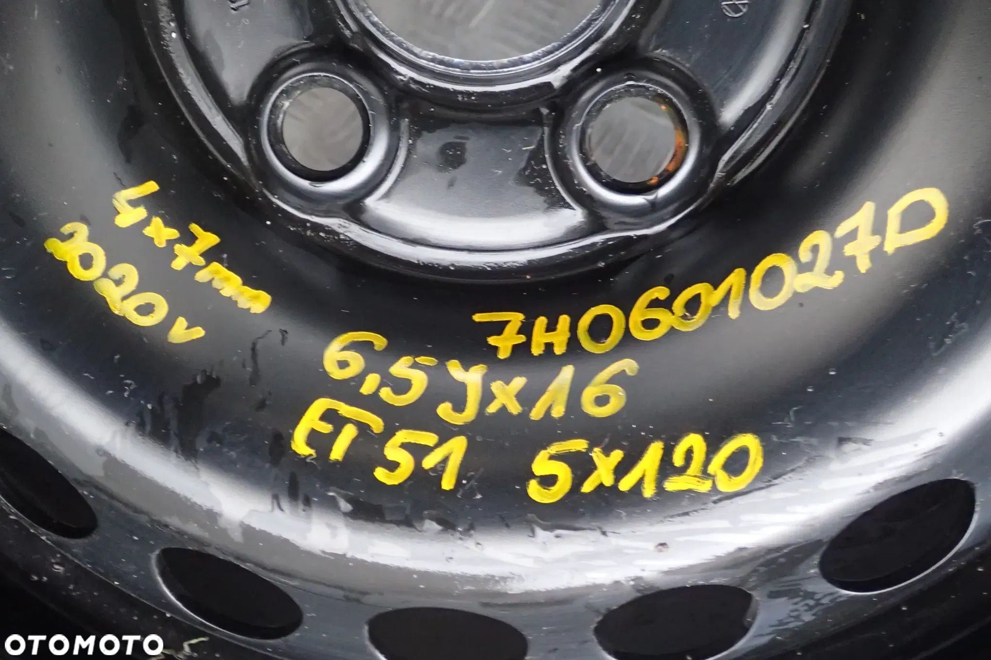 OPONY LETNIE 215/65/16C  1500ZŁ  FELGI STALOWE VW T5 T6 6,5JX16 ET 51 5X120 7H0601027D Z OPONAMI BRIDGESTONE LATO 215/65/16C 4X7MM KOMPLET - 7