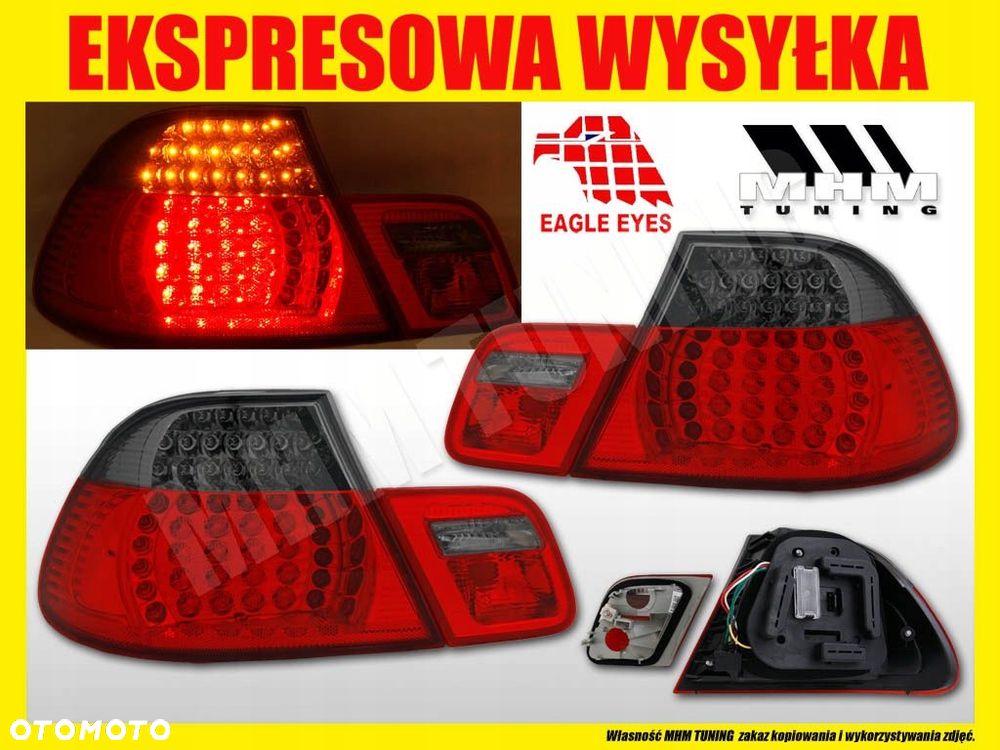 lampy tylne kpl 4sztuki led diodowe red smoke bmw 3 e46 coupe lift 2003-05 - 2