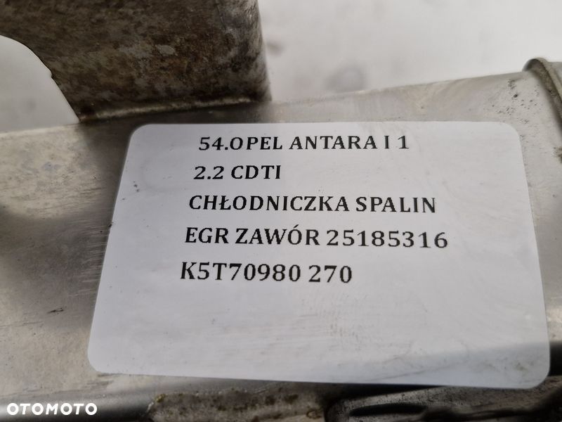 OPEL ANTARA I 1 2.2 CDTI CHŁODNICZKA SPALIN EGR ZAWÓR 25185316 K5T70980 - 7